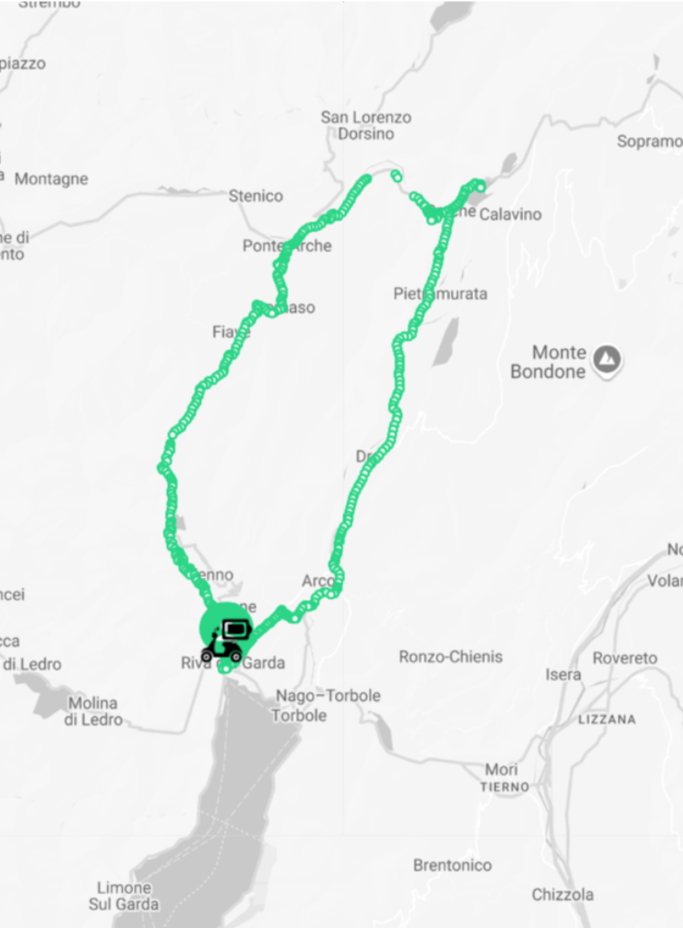 Screenshot of a huge round trip