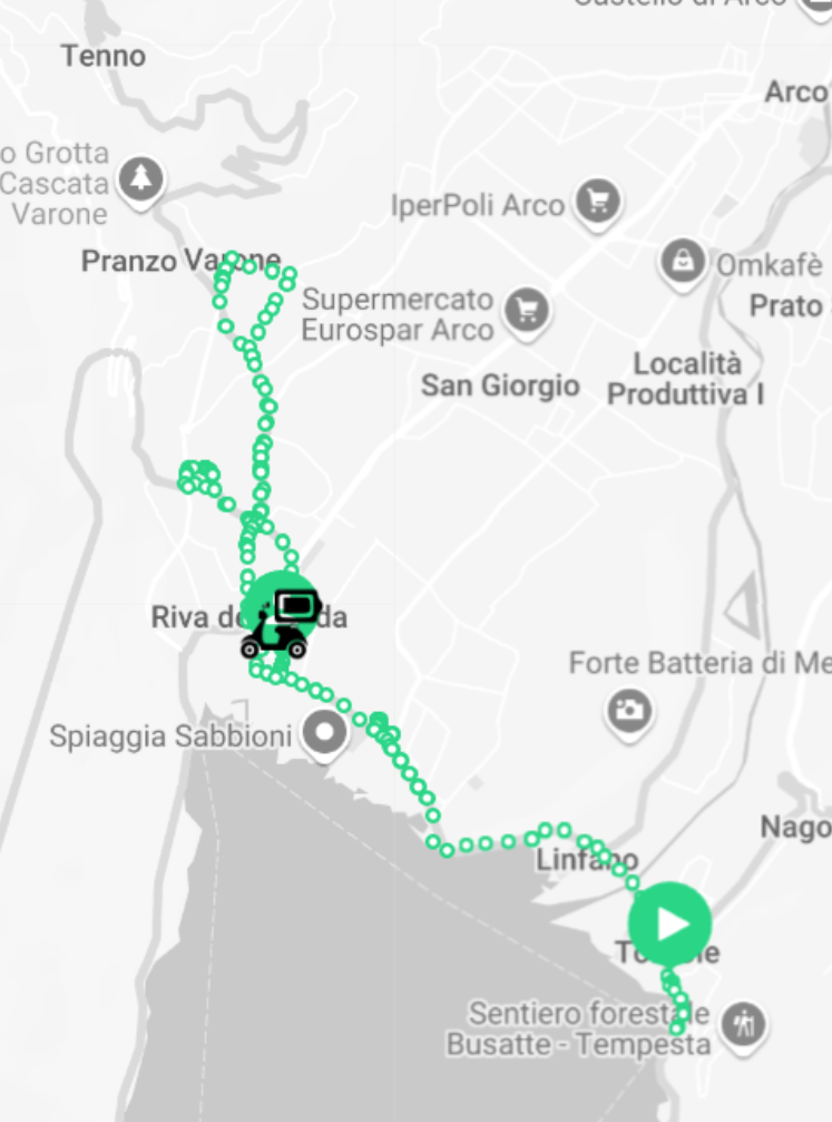 Screenshot of a city ride